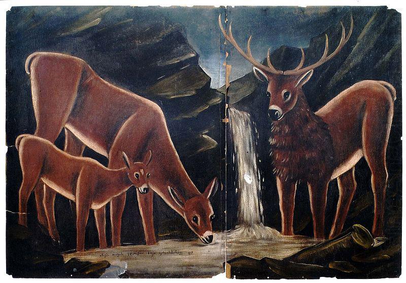 A Family of Deer, Niko Pirosmanashvili